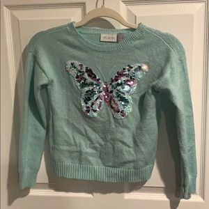Kids sparkle sweater with butterfly